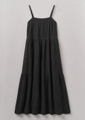Crinkle Cotton Gauze Tiered Dress | Black Pepper