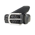 DENTS Woven Leather and Cotton Belt with Satin Nickel Buckle