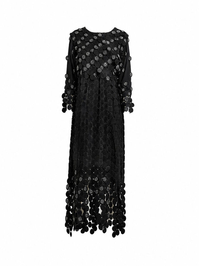 Elegant Circle Lace Midi Dress - Grace