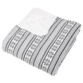 Fairisle Fleece Blanket Soft Sherpa Home Sofa Bed Throw Dark Grey / 130 x 160cm