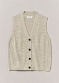 Fine Linen Cotton Knitted Tank | Parchment
