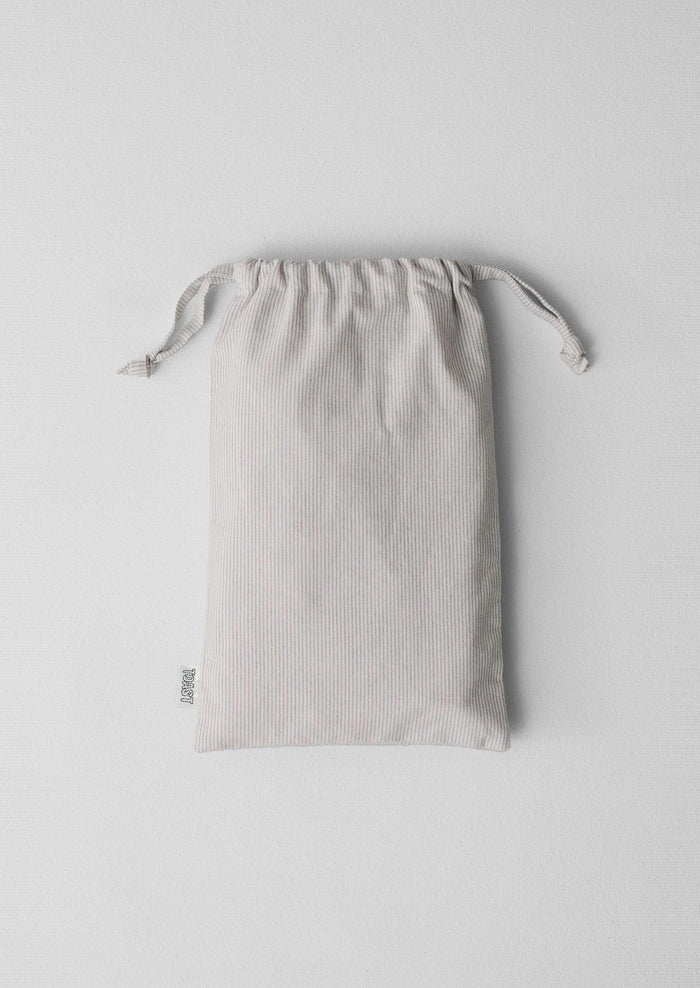 Fine Stripe Cotton Oxford Pillowcase Set | Ecru/Smoke Blue