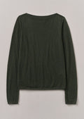 Fine Wool Cashmere Sweater | Green Olive