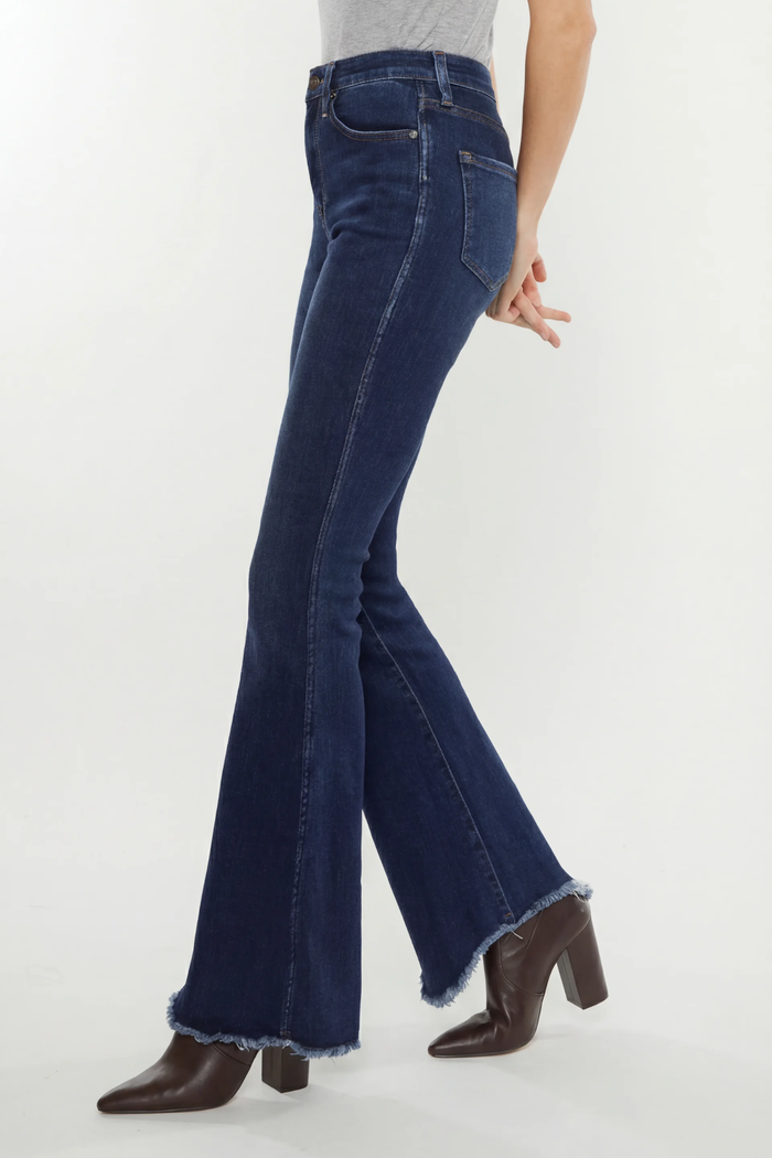 Frayed Hem Flare Jeans - SexyModest Boutique