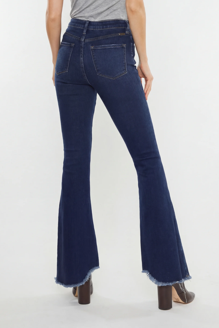 Frayed Hem Flare Jeans - SexyModest Boutique