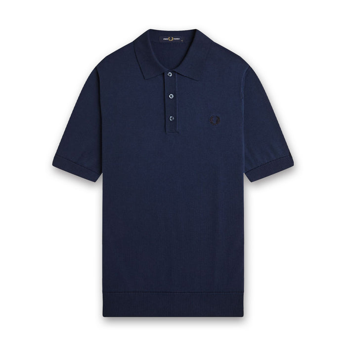 Fred Perry - Knitted Polo in Tennis Blue - Nigel Clare