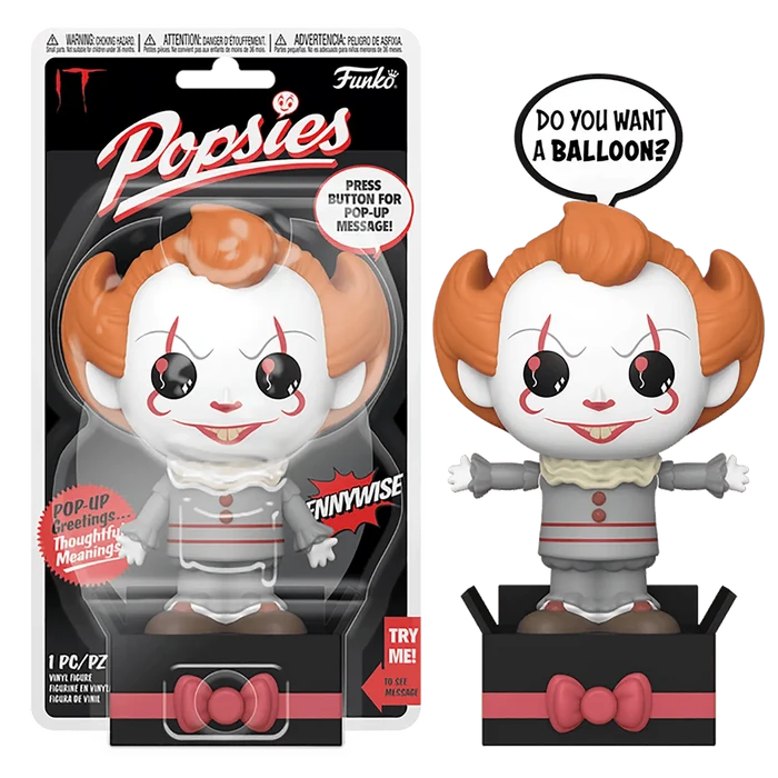 Pennywise Clown Funko Popsies figure with pop up message Do you want a balloon?
