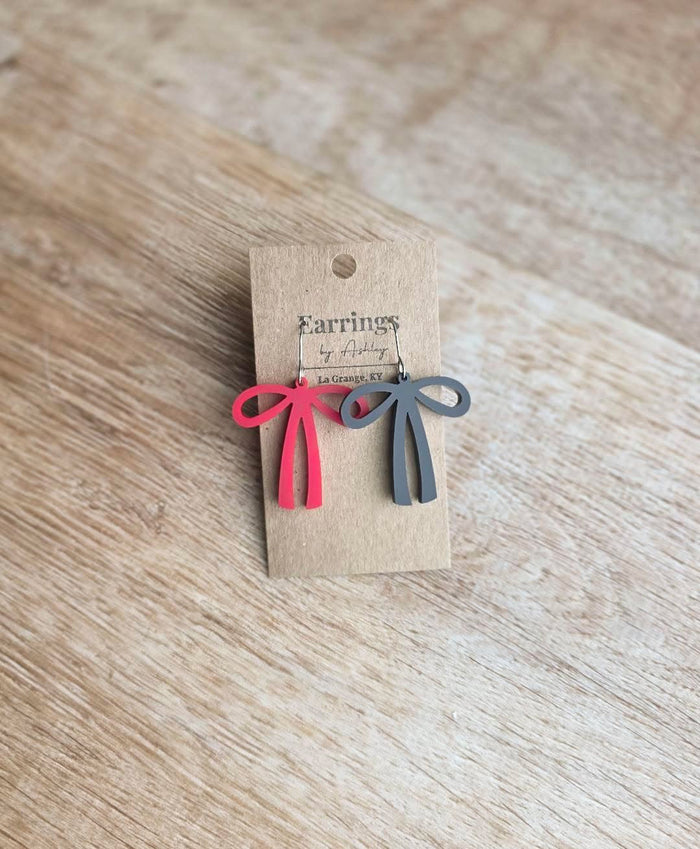 Game day Skinny bow earrings