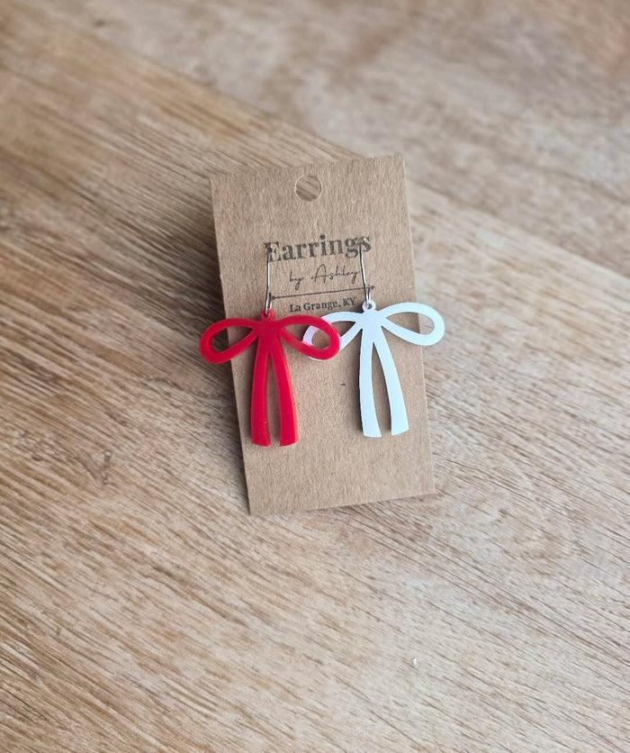 Game day Skinny bow earrings