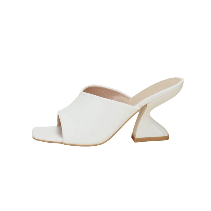 geometric sculpted heel mule sandal – LUMINA