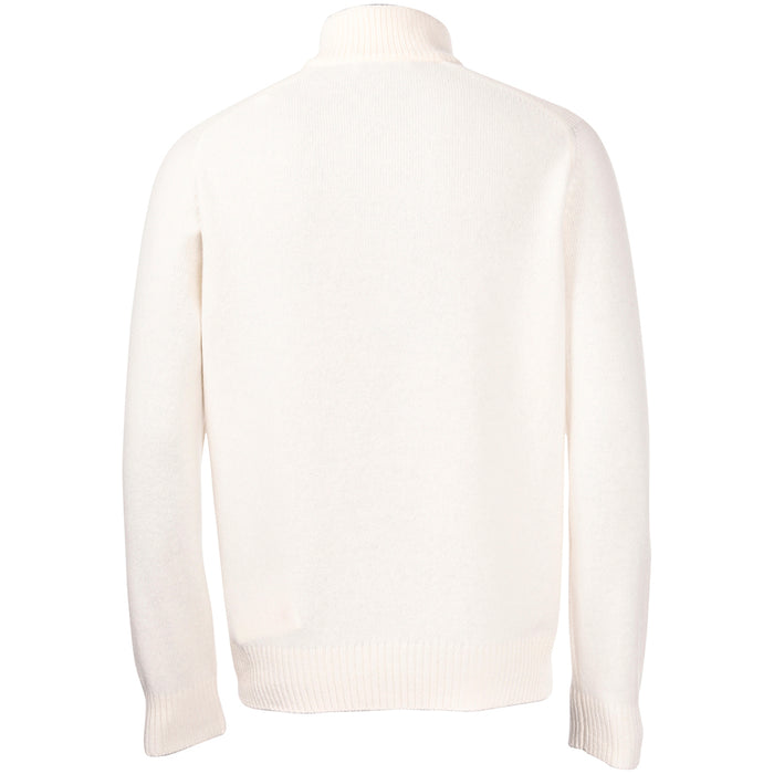 Gran Sasso - Button Mock Neck in Off White - Nigel Clare