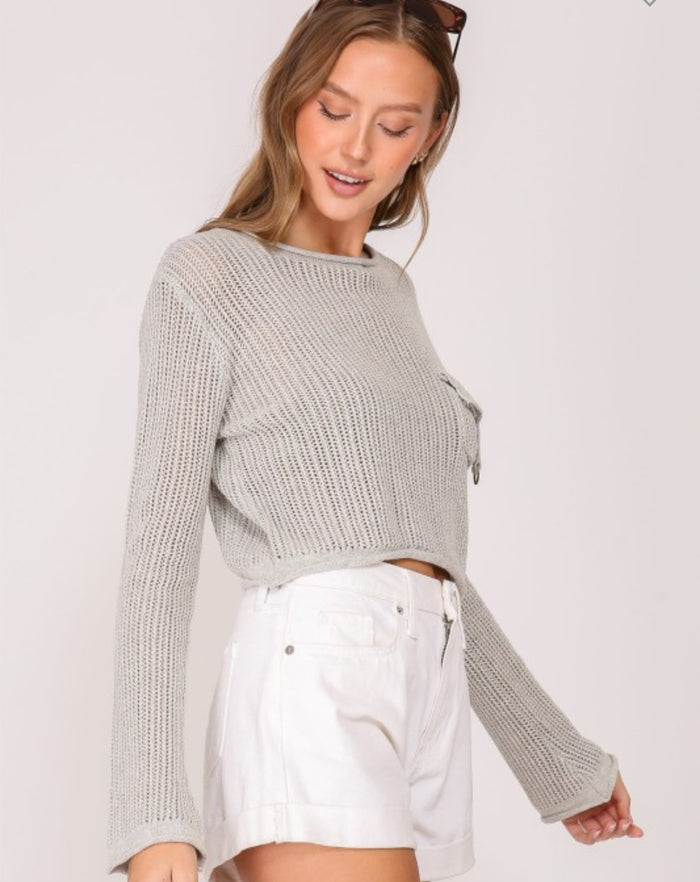 Gray knit sweater