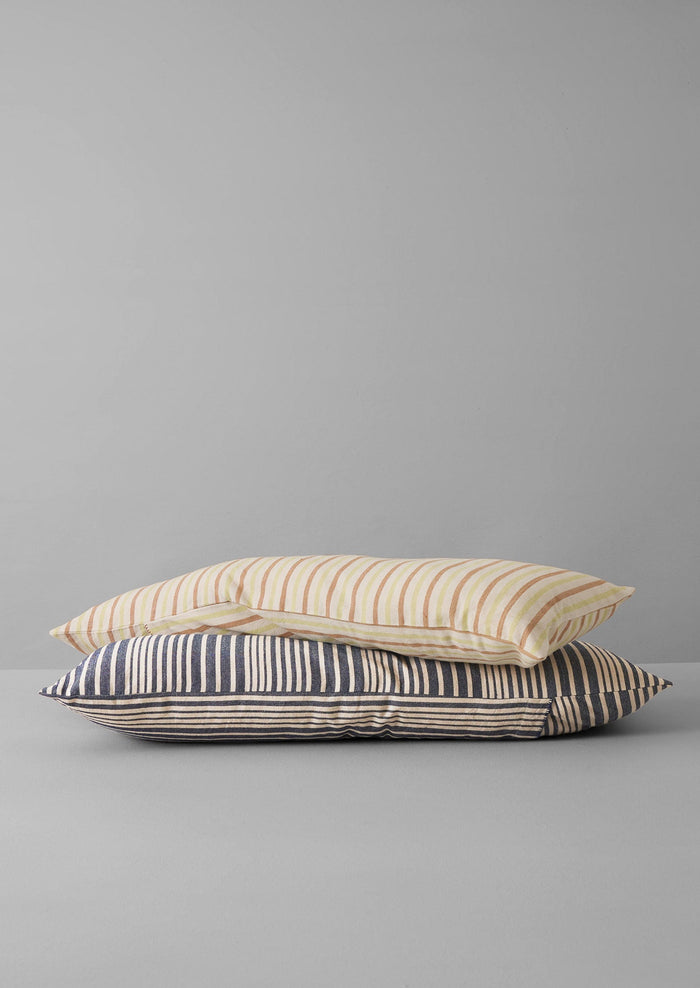 Hand Woven Stripe Bolster Cushion | Ecru/Washed Lime