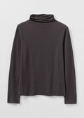 High Neck Soft Cotton Tee | Charcoal