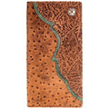 Hooey "Sawyer" Ostrich Print Brown/Turquoise Rodeo Wallet