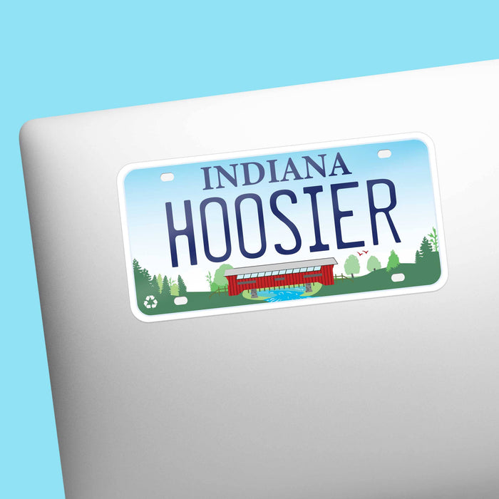 Hoosier Indiana License Plate Sticker