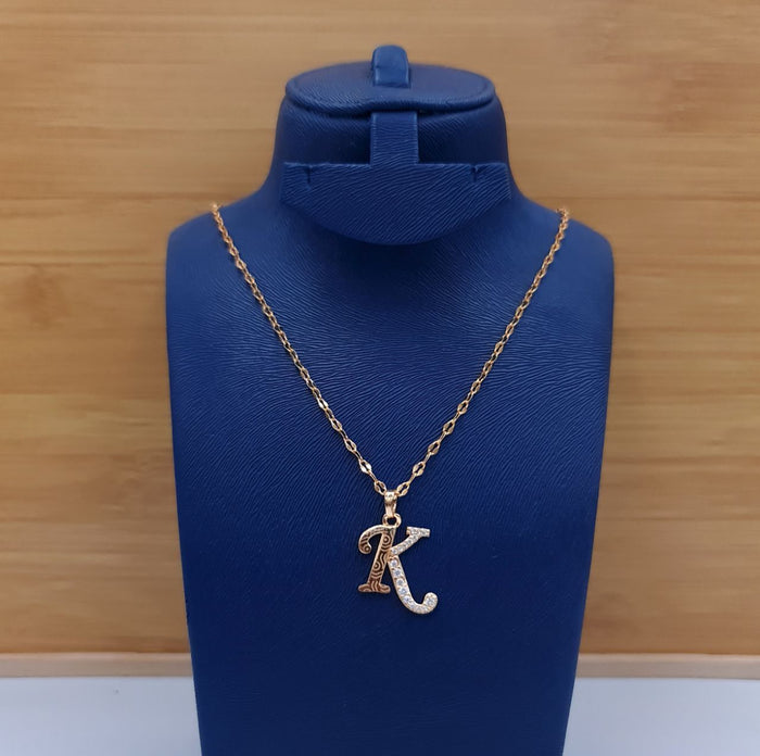 Initial Pendant Necklace -K