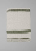 Irregular Stripe Linen Tea Towel | Natural/Forest