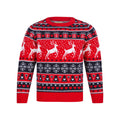 Kids Reindeer Traditional Pattern Christmas Jumper Red / 4-5