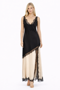 lace trim layered slip maxi dress – BLUSH