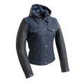 Ladies Holli Denim/Leather Jacket: The Holli jacket is a perfect pairing of style and functionality