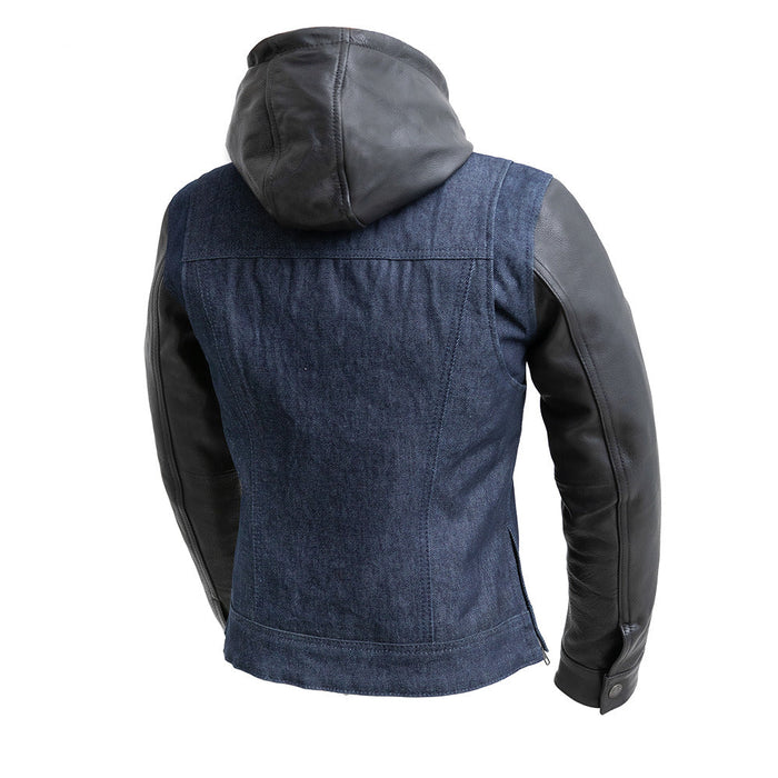 Ladies Holli Denim/Leather Jacket: The Holli jacket is a perfect pairing of style and functionality