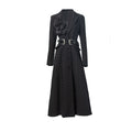 long sleeve blazer maxi dress with statement belt – MONARCH