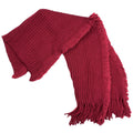 Melina Ribbed Knit Womens Scarf With Fringing Red/Black/Cream Rubino (Ruby Red)