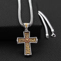 M&F Twister Antique Silver and Gold Cross