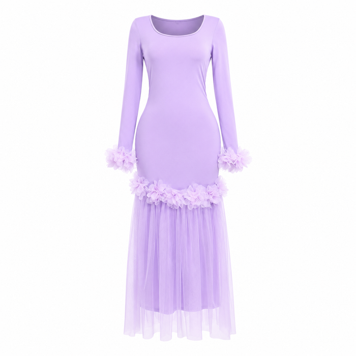 Midnight Bloom Mermaid Dress - Glamour