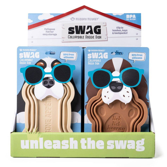 Modern Monkey sWAG Collapsible Doggie Dish