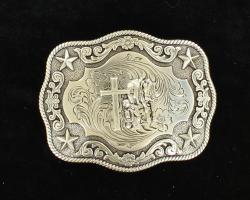 Nocona Antique Silver Buckle Cowboy Prayer