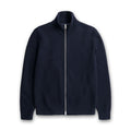 Norse Projects - Hagen Cotton Wool Zip Through in Navy - Nigel Clare