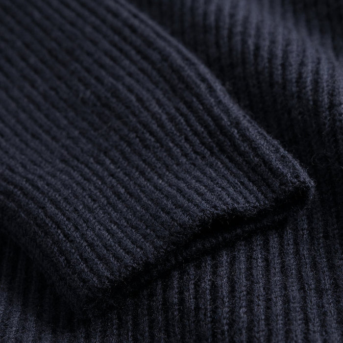 Norse Projects - Hagen Cotton Wool Zip Through in Navy - Nigel Clare