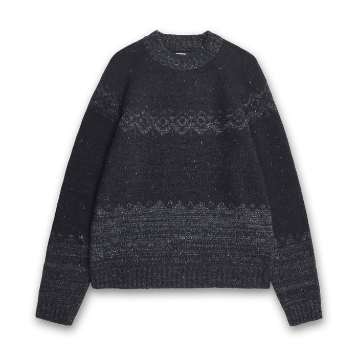 Norse Projects - Ulf Fairisle Sweater in Grey Melange - Nigel Clare