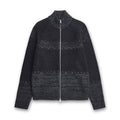 Norse Projects - Ulf Full Zip Fairisle Cardigan in Grey Melange - Nigel Clare