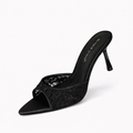 open-toe lace mule heels with slim stiletto – BELLA