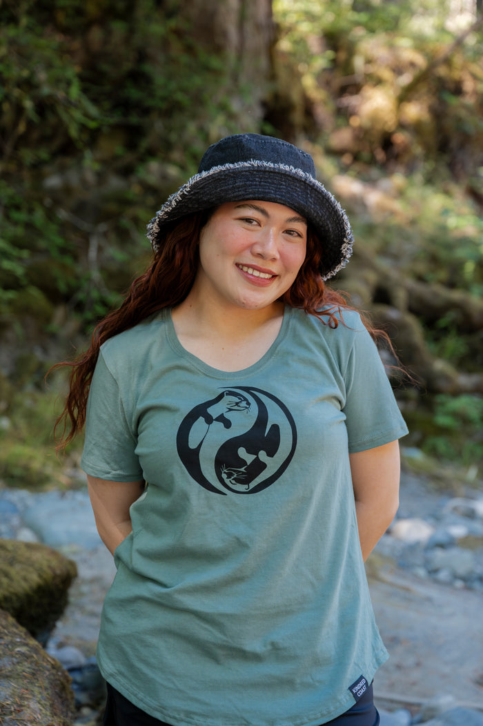 OTTERS YING/ YANG - Women's 100% Organic Cotton - Seafoam