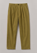 Otto Cotton Pleat Trousers | Warm Olive