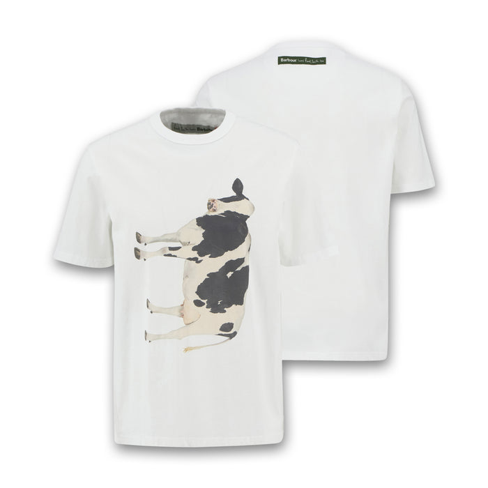 Paul Smith loves Barbour - Cow Print T-Shirt in White - Nigel Clare
