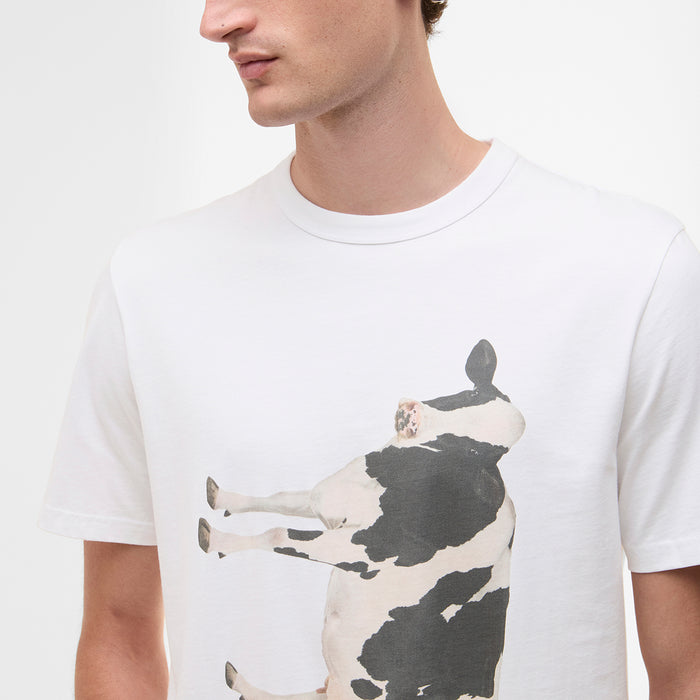 Paul Smith loves Barbour - Cow Print T-Shirt in White - Nigel Clare