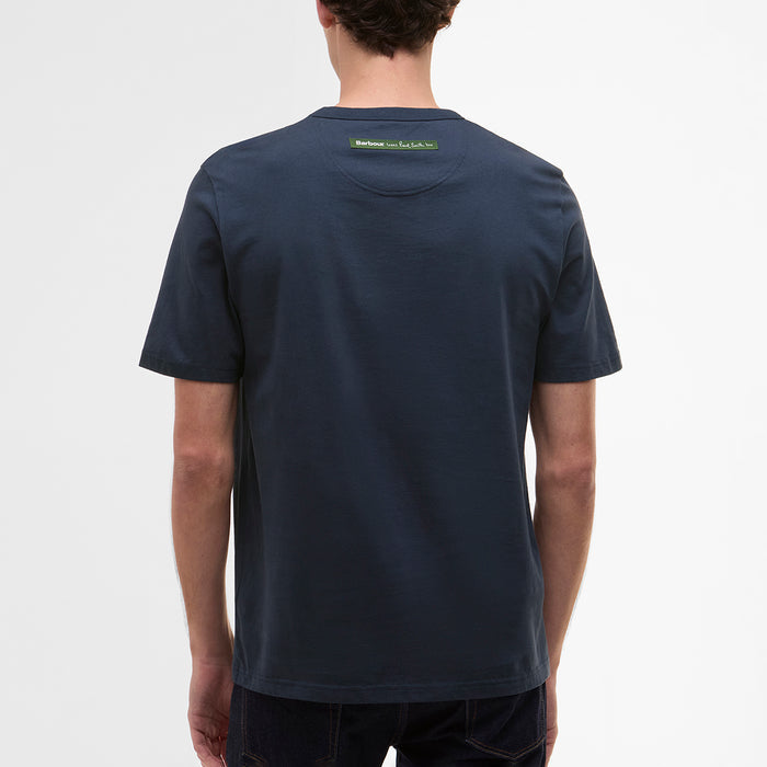 Paul Smith loves Barbour - Wax Tin Print T-Shirt in Navy - Nigel Clare