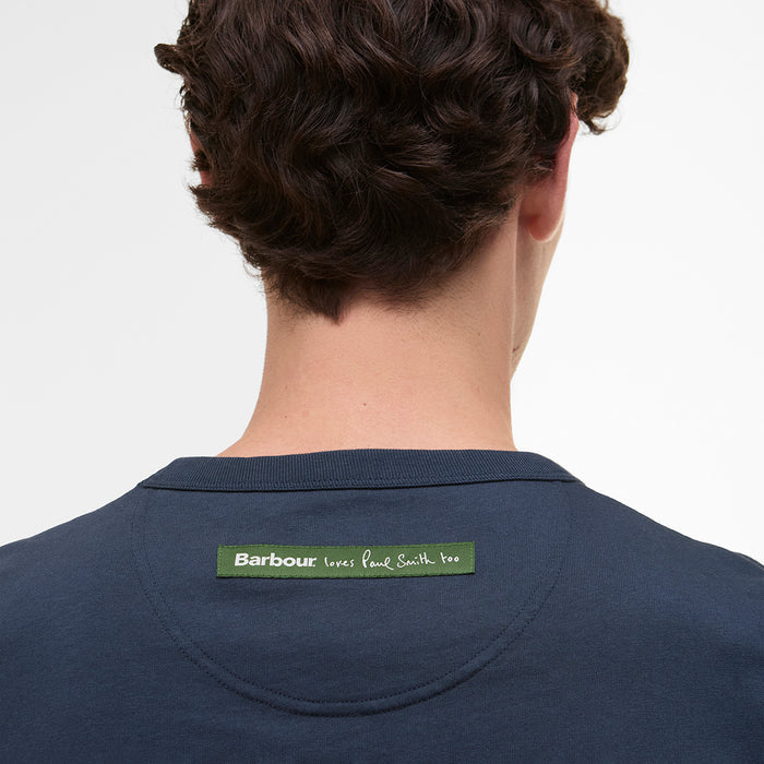 Paul Smith loves Barbour - Wax Tin Print T-Shirt in Navy - Nigel Clare