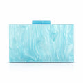 rectangular marbled clutch with glossy finish – ROSÉ