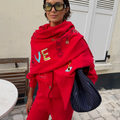 Red Amore Large Knit Scarf