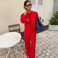 Red Amore Wide Leg Knit Joggers
