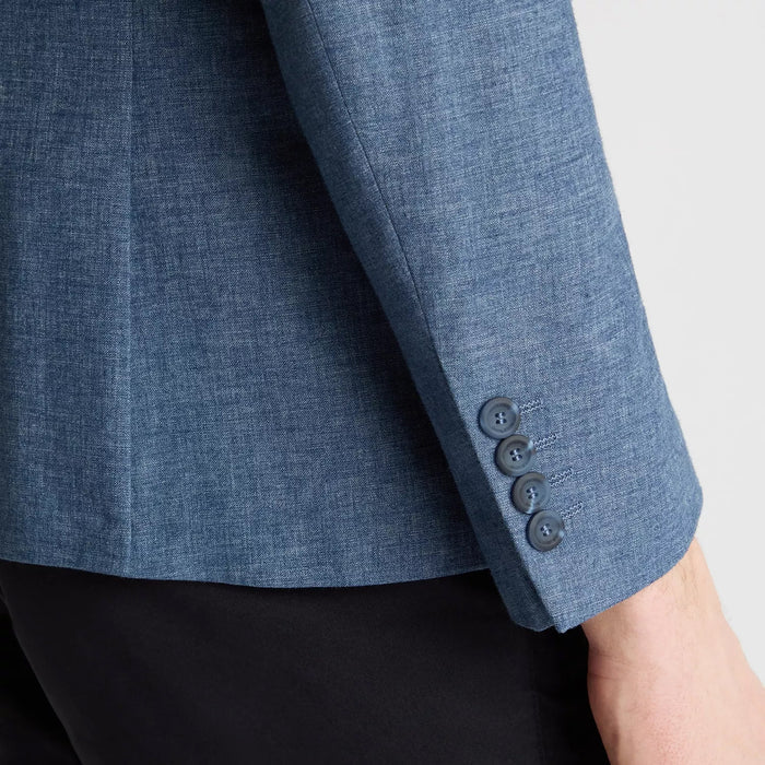 Remus - Alto Slim Fit Linen Blazer in Blue - Nigel Clare