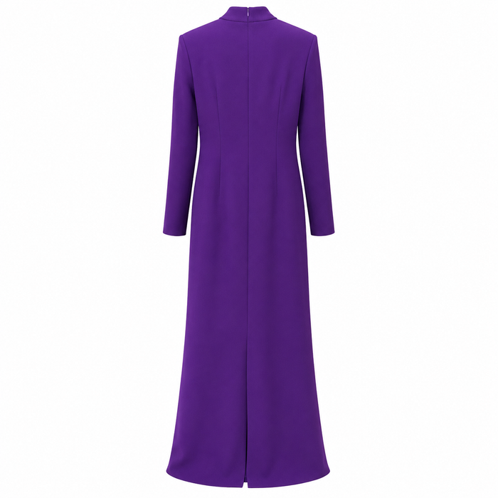 Royal Purple Embellished Maxi Dress – Elegant