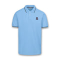 Sandbanks - Badge Logo Polo Shirt in Dusty Blue - Nigel Clare