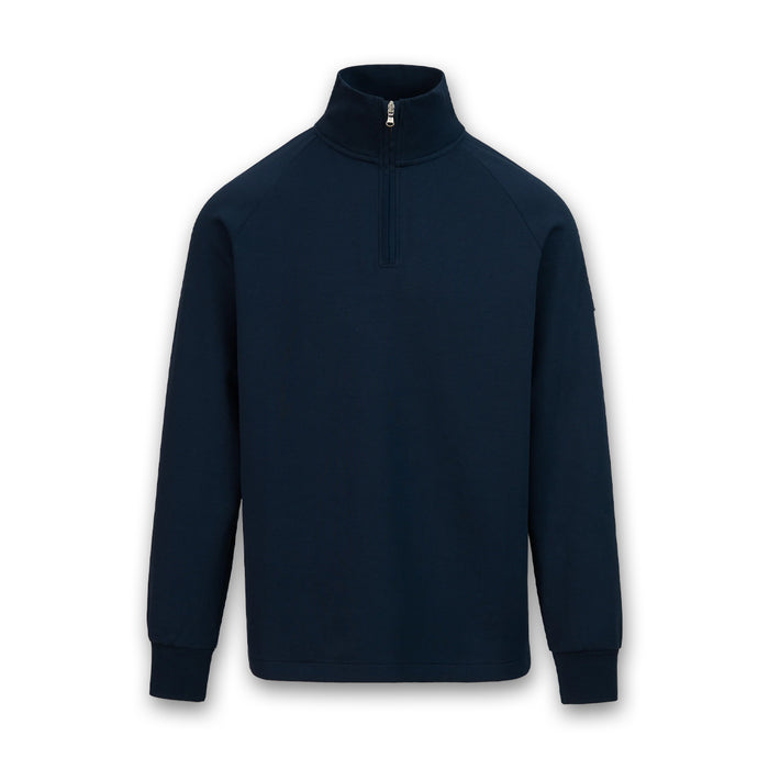 Sandbanks - Interlock Quarter Zip in Navy - Nigel Clare